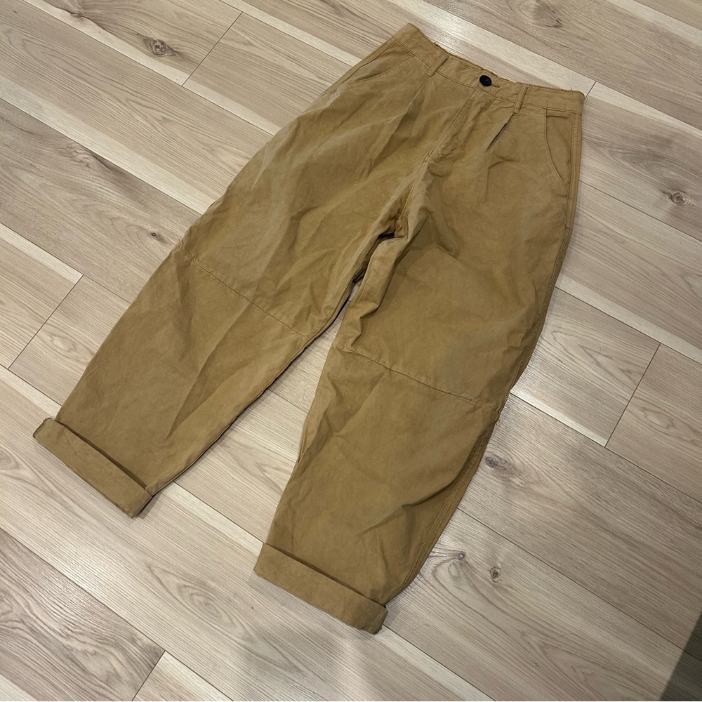 Zara Tan Cropped Tapered Trousers